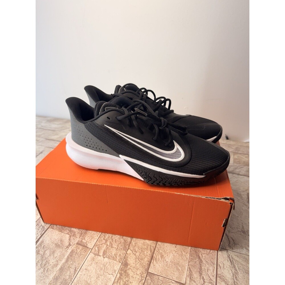 Nike Precision 7 Basketball Shoes Men's 8.5/ Women's 10 Black White Grey - Picture 7 of 16